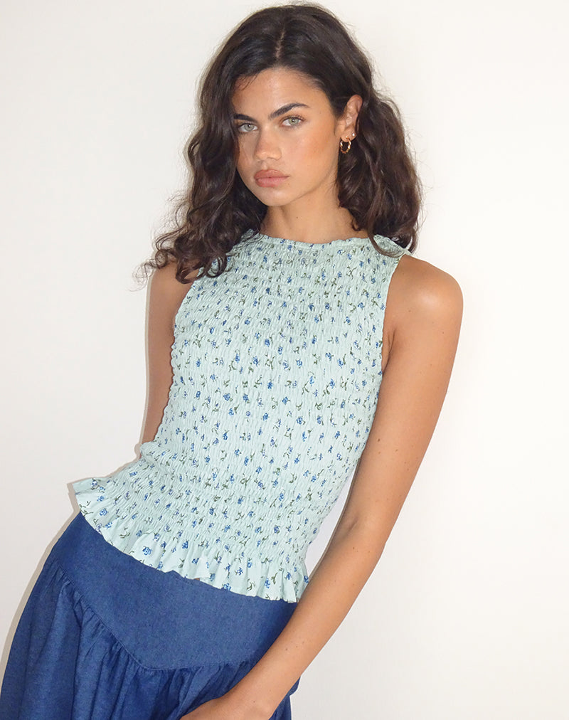 Top con tirantes Birita en verde pétalo