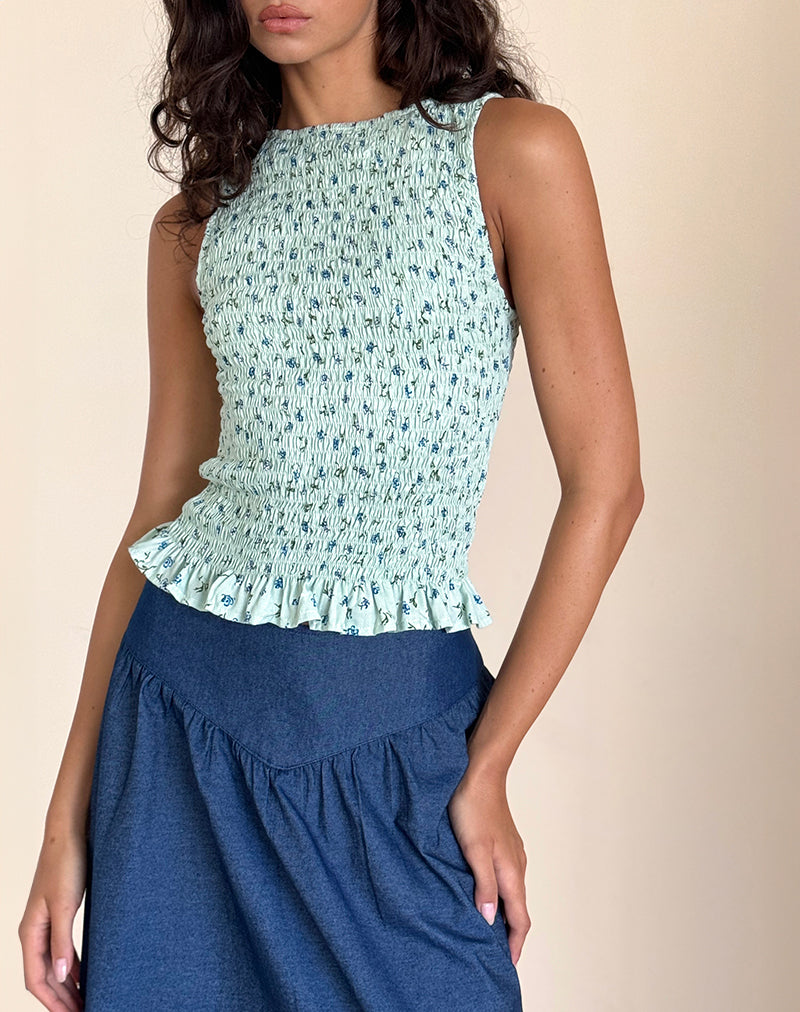 Top con tirantes Birita en verde pétalo