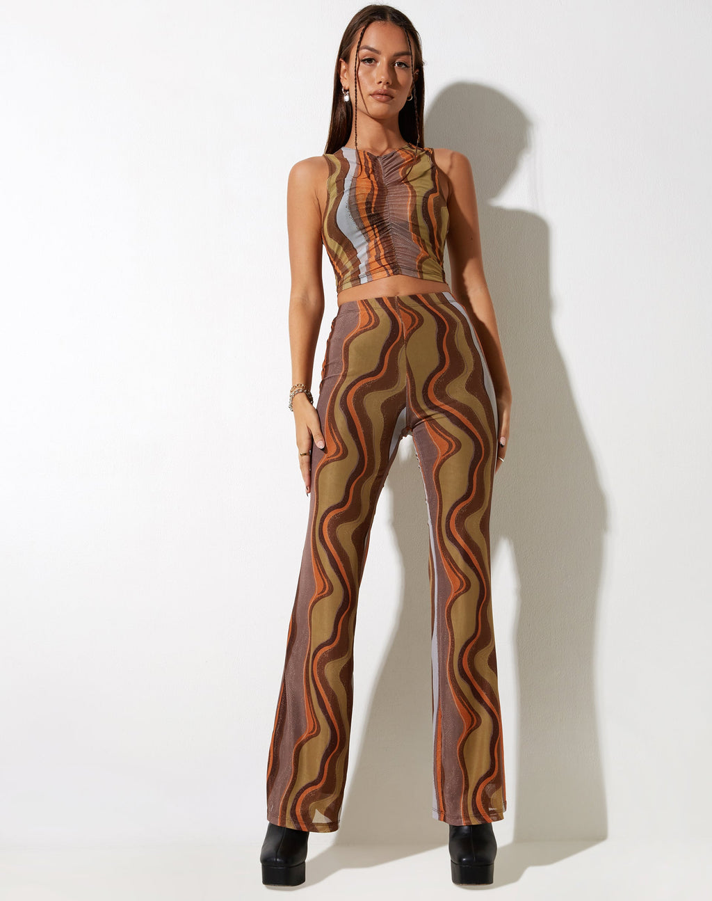 Pantalón Herly Flare en degradado terroso