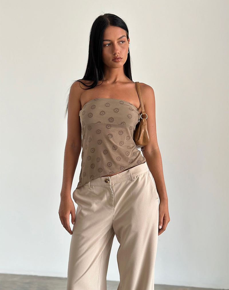 Top Bistara en Daisy Flock Marrón claro