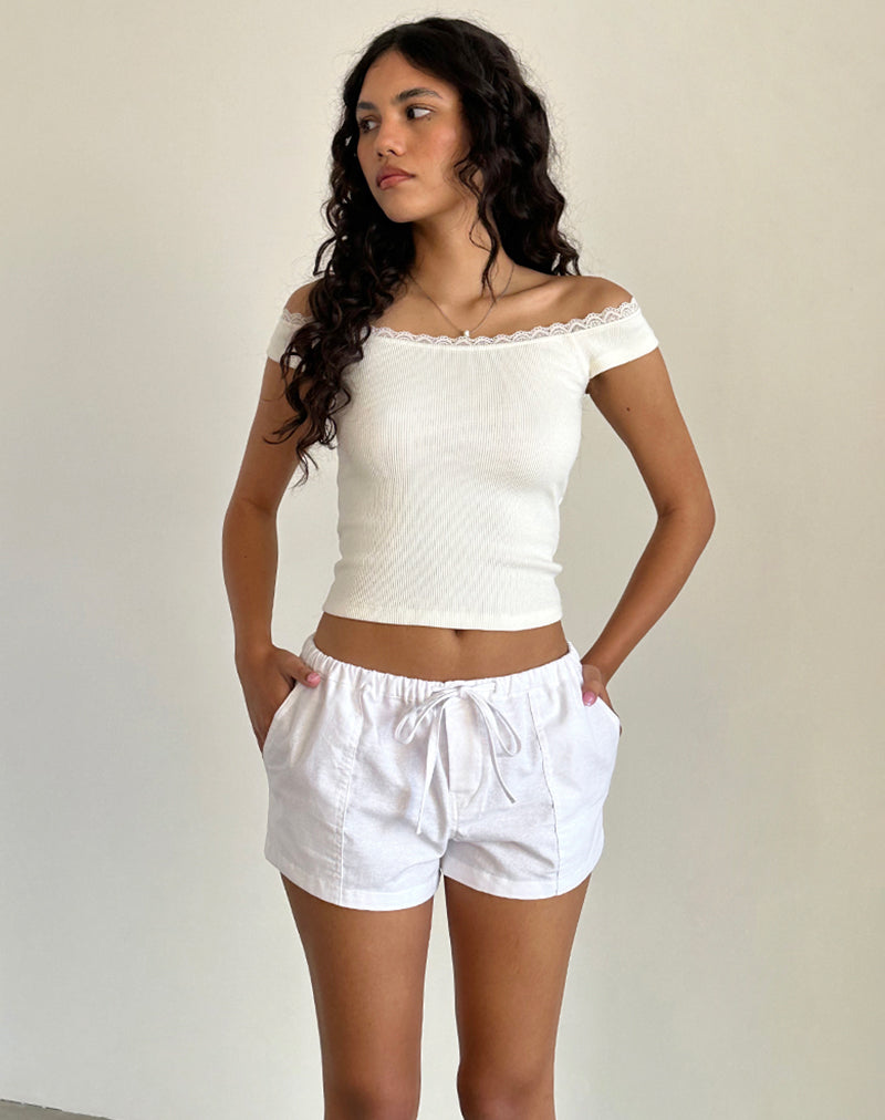 Imagen de Bolaxi Short en lino blanco roto