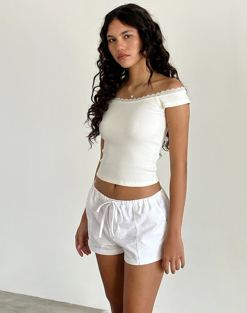 Imagen de Bolaxi Short en lino blanco roto