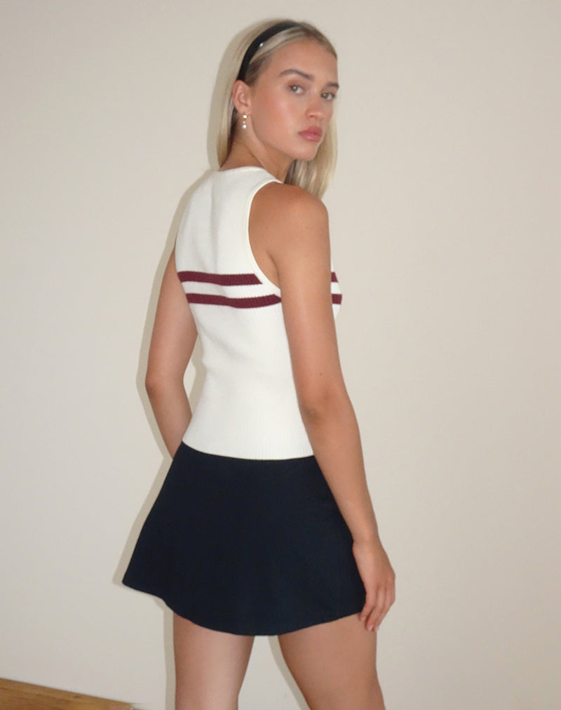 imagen de Bonisa Vest Top en marfil con rayas rojas