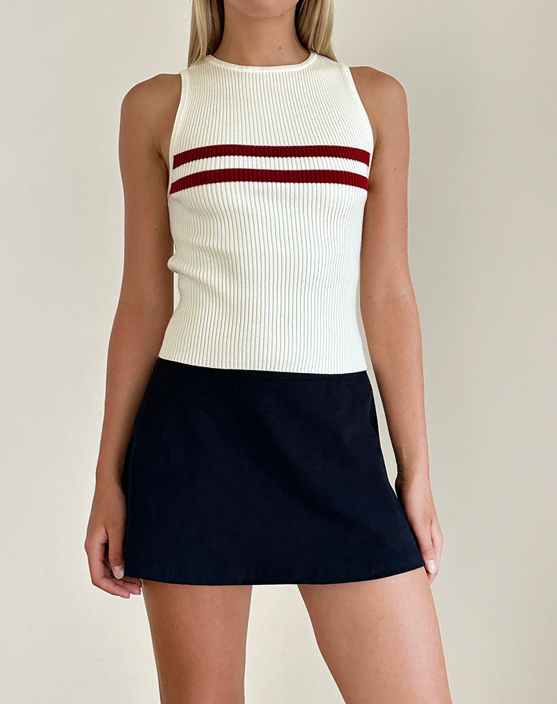 imagen de Bonisa Vest Top en marfil con rayas rojas