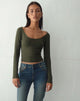 imagen de Bonlo Long Sleeve Top in Olive