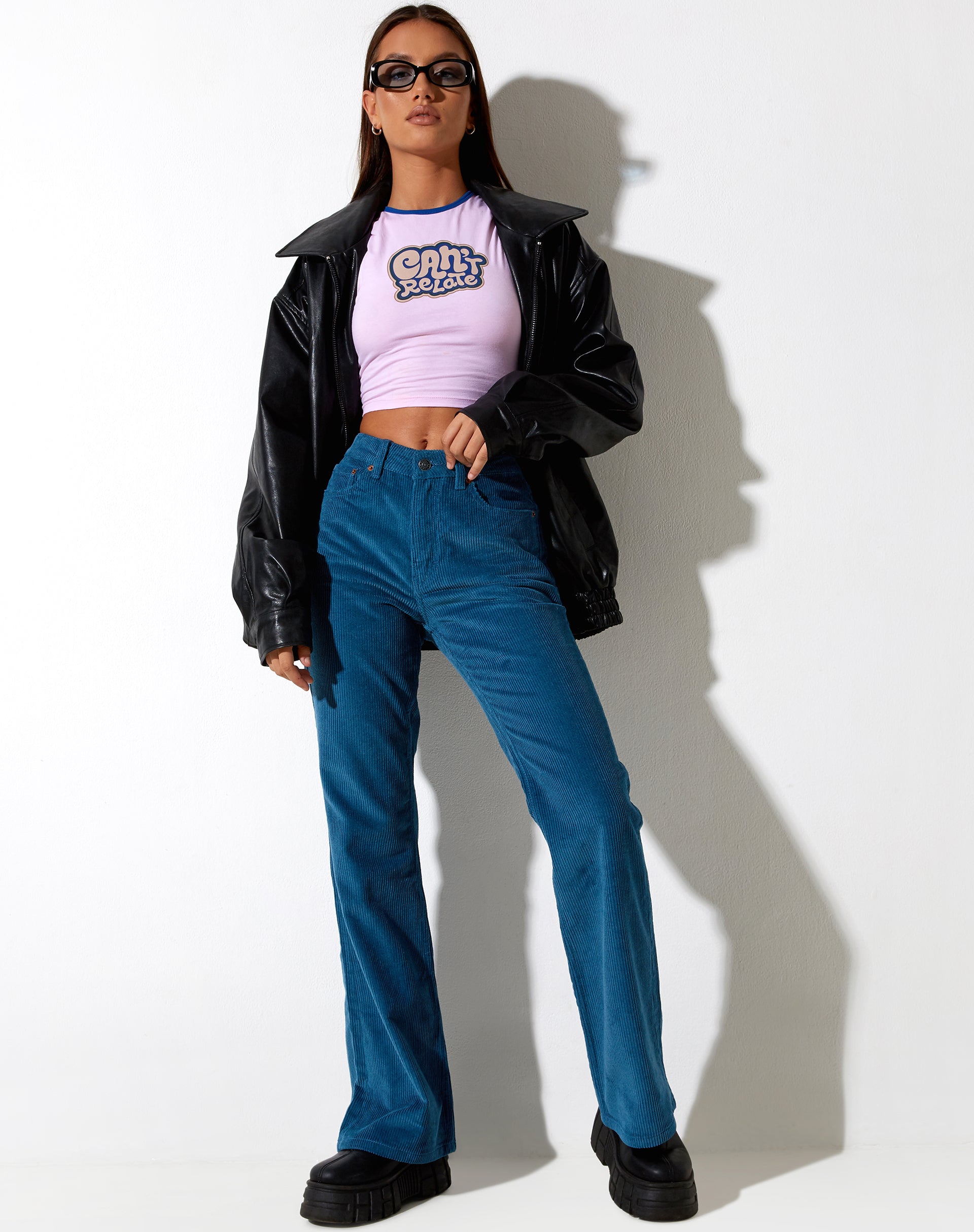 Imagen de Bootleg Jeans en Cord Blue