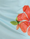 Azul con flor naranja