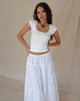 Imagen de Bovillo Lace Trim Tee in Ribbed Off White