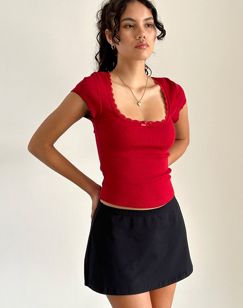 Camiseta de manga casquillo Bovillo Rojo Adrenalina