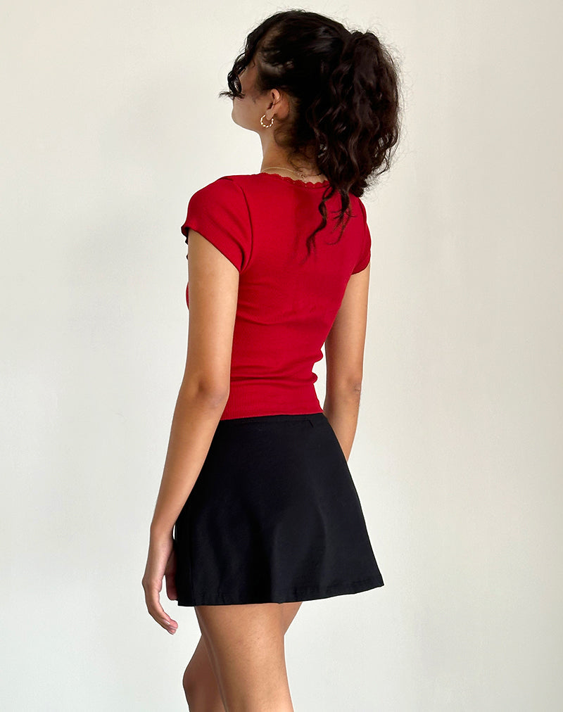 Imagen de Bovillo Cap Sleeve Top in Adrenaline Red