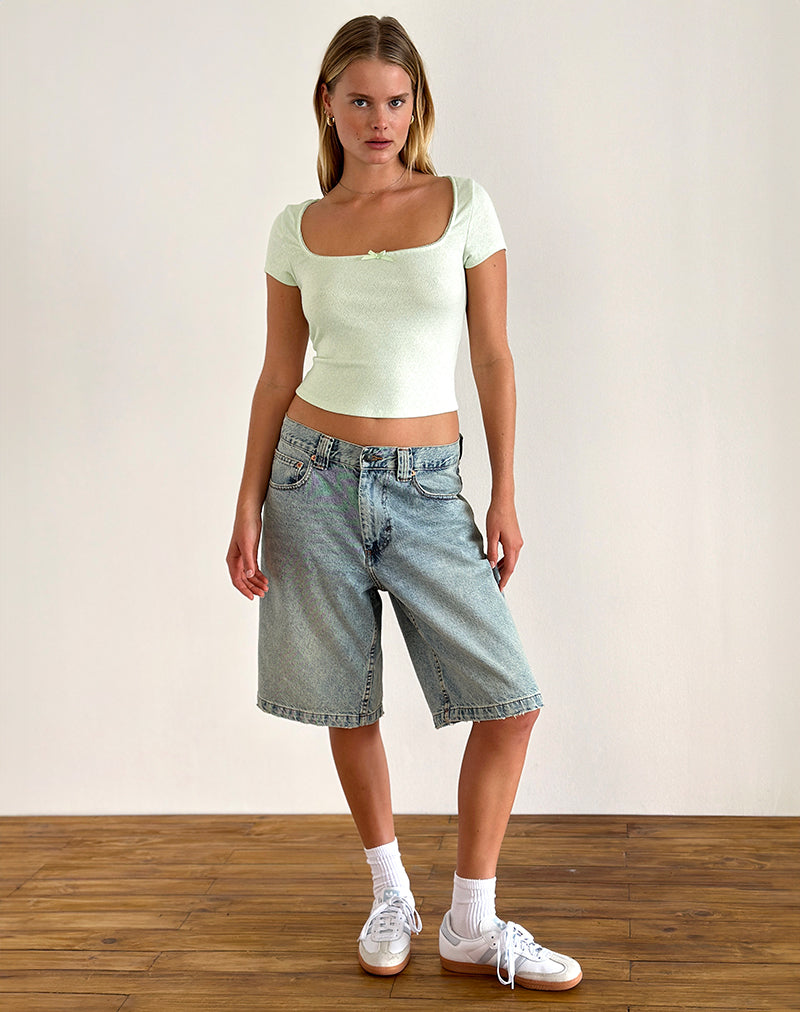 imagen de Bovillo Cap Sleeve Top en Soft Mint