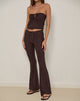 Imagen de Dan Tie Front Flared Trousers en Broderie Marrón