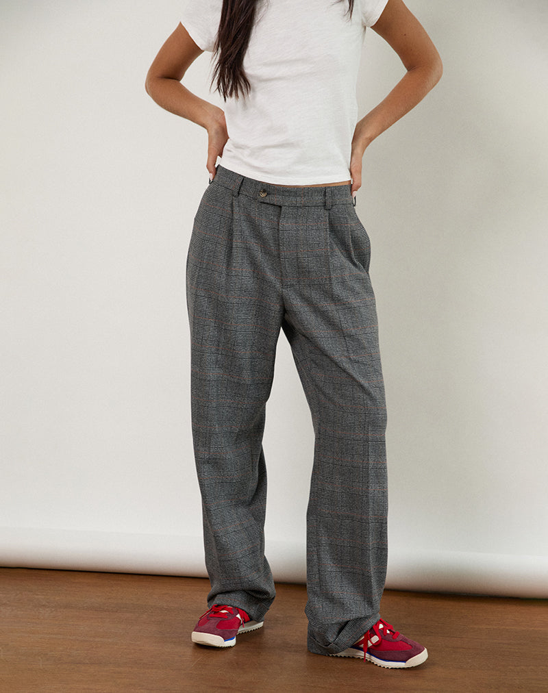 Pantalón Brayden de sastrería a cuadros grises