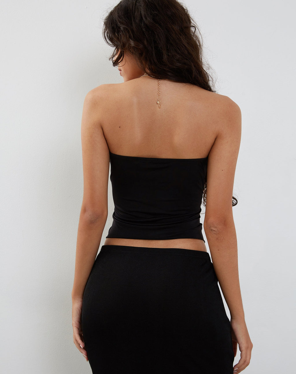 Top Brea Bandeau en negro fino