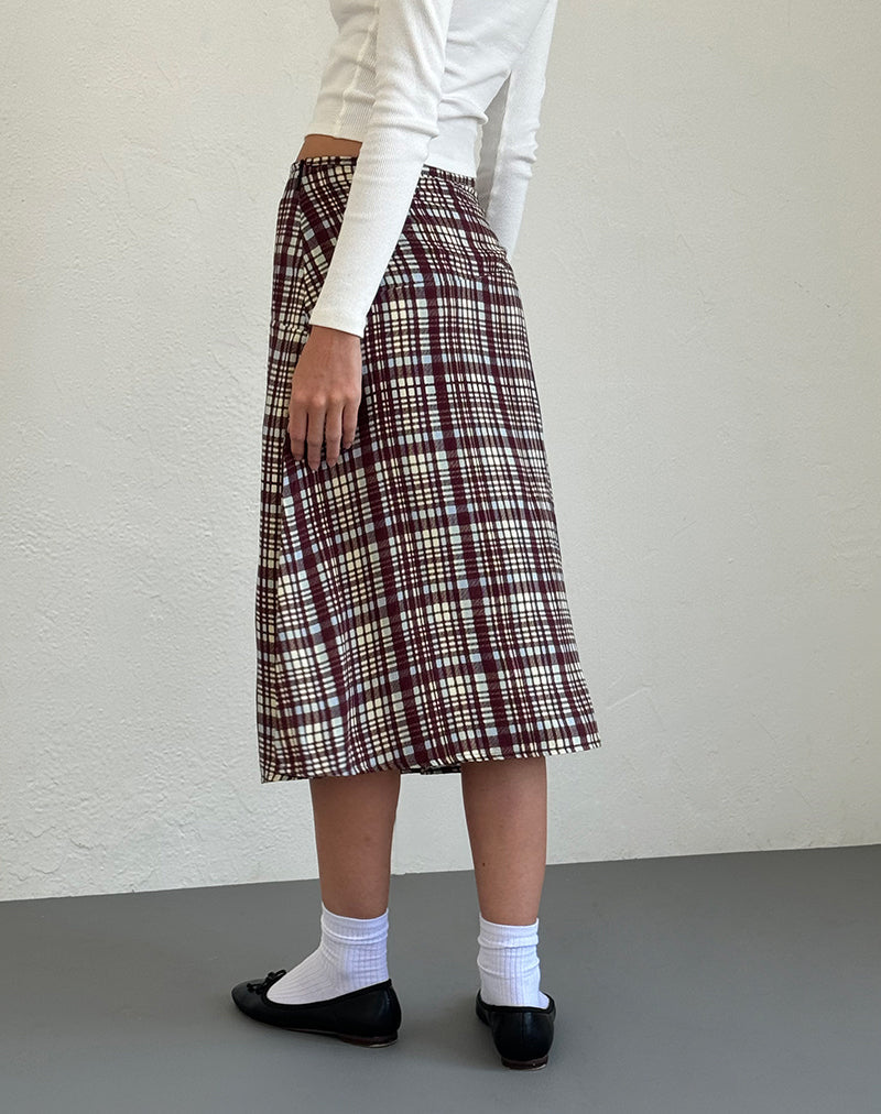 Imagen de Brella Falda Midi en Multi Check Marrón