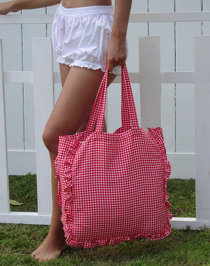 Imagen de Brie Frill Tote Bag in Red Gingham