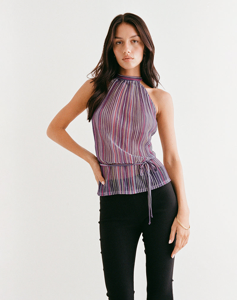 Imagen de Brienne Top en Shimmer Plisse Violeta Rosa