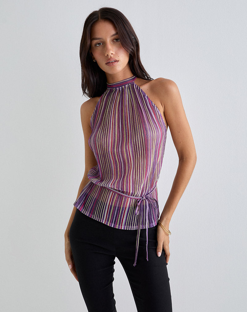 Imagen de Brienne Top en Shimmer Plisse Violeta Rosa