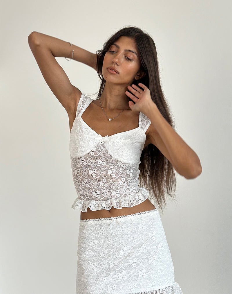 Cami Top Brietta en Encaje Marfil
