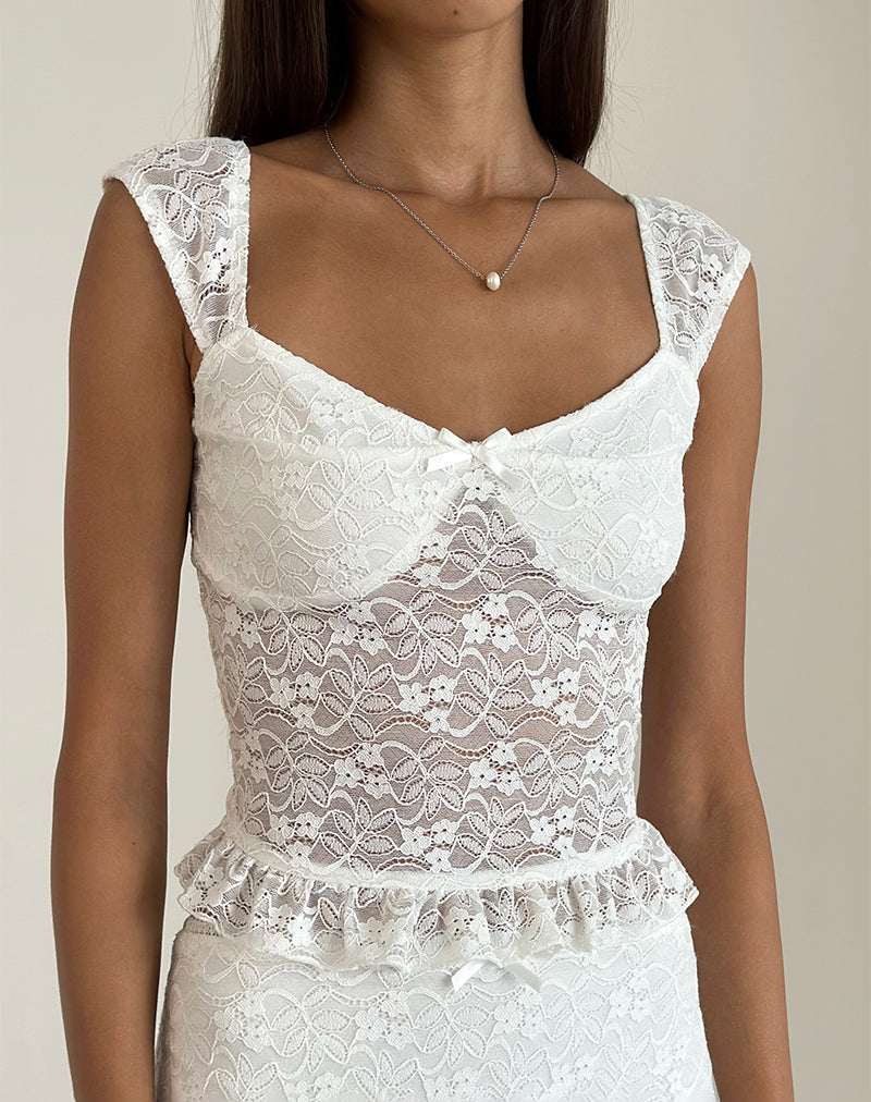 Cami Top Brietta en Encaje Marfil