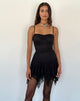 Imagen del minivestido Brilliana de encaje floral negro azabache