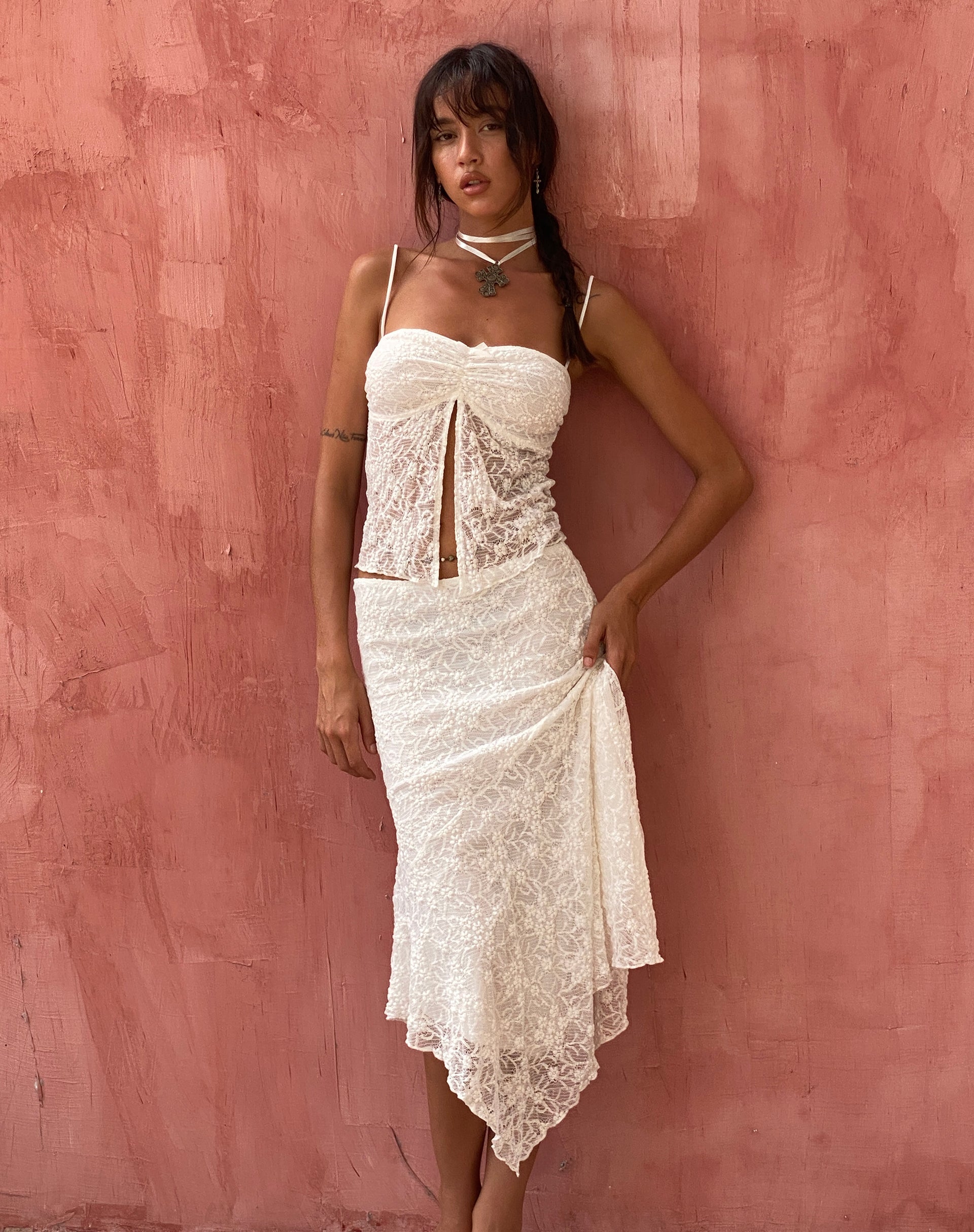 Imagen de Briony Top Mariposa en Encaje Marfil