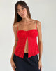 Imagen de Briony Top en encaje rojo