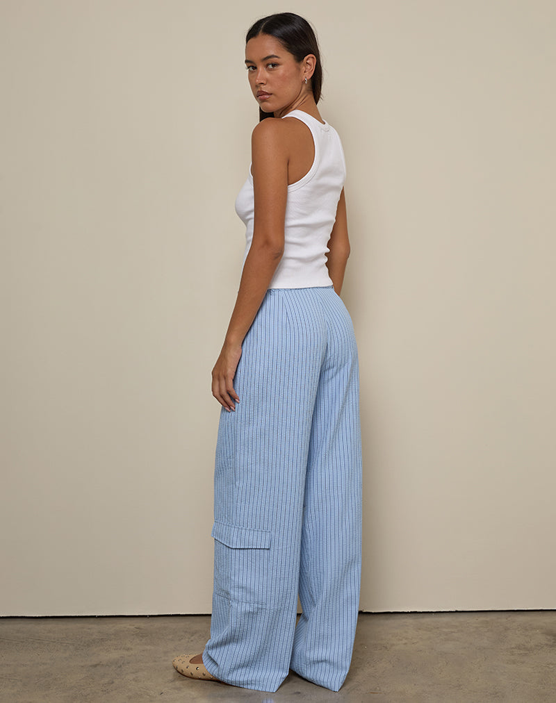 Imagen de Bruna Cargo Trouser en raya azul