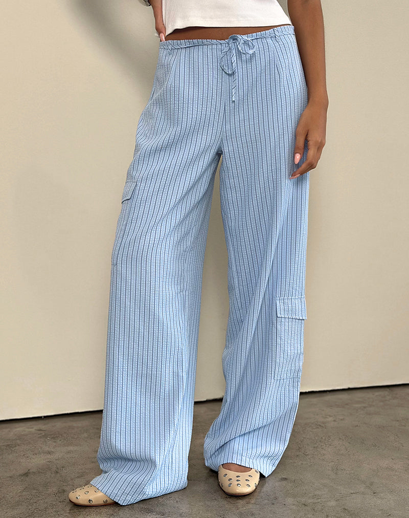Pantalón Cargo Bruna a rayas azules