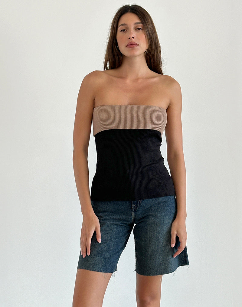 Brylee Tube Top de punto negro