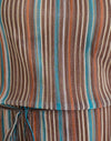  Plisse brillo azul y marrón