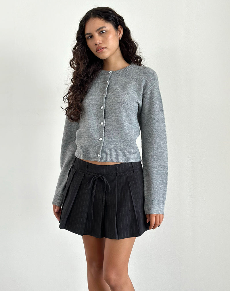 Minifalda plisada Calina de rayas negras