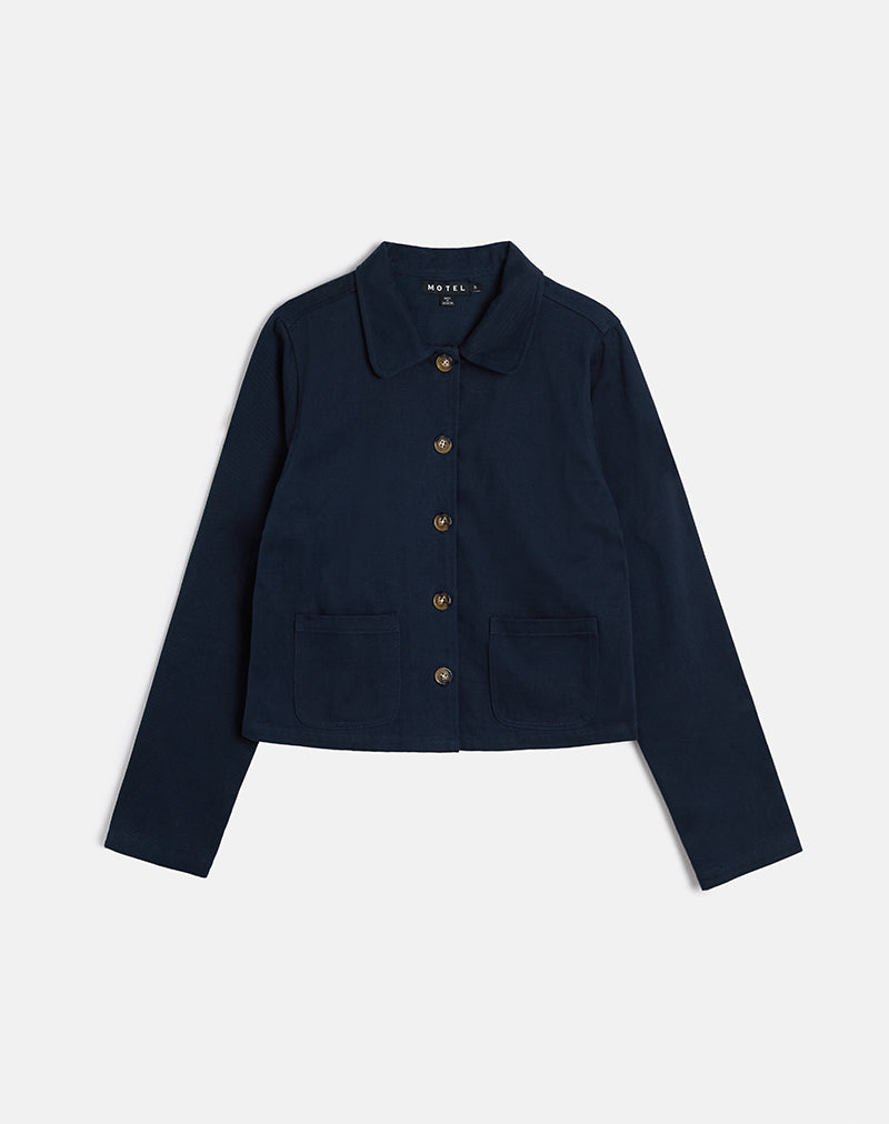 Imagen de la chaqueta Calva Boxy en azul marino oscuro