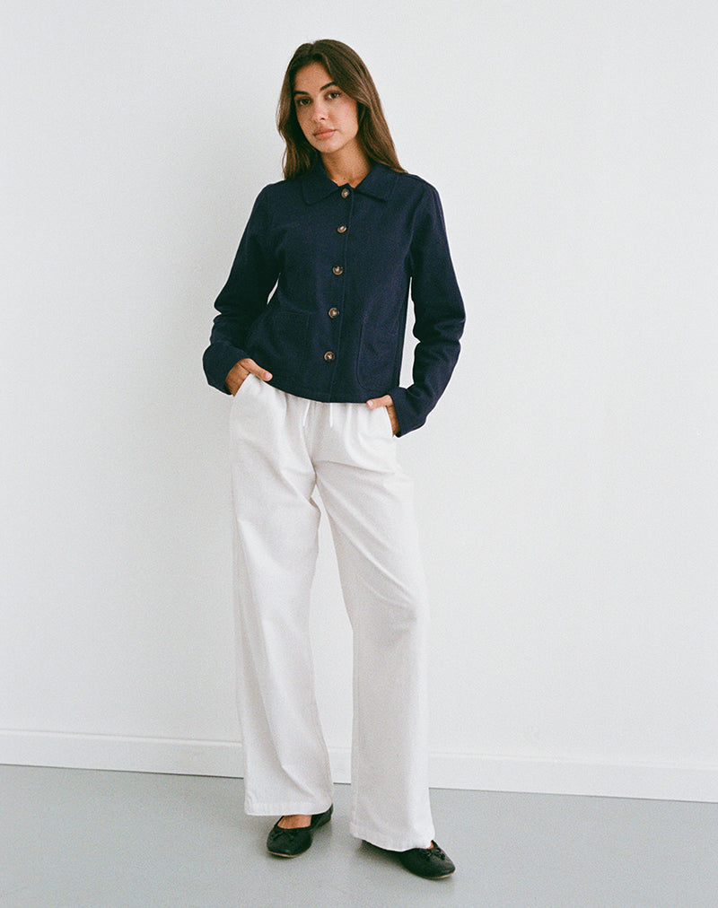 Chaqueta Calva Boxy en azul marino oscuro
