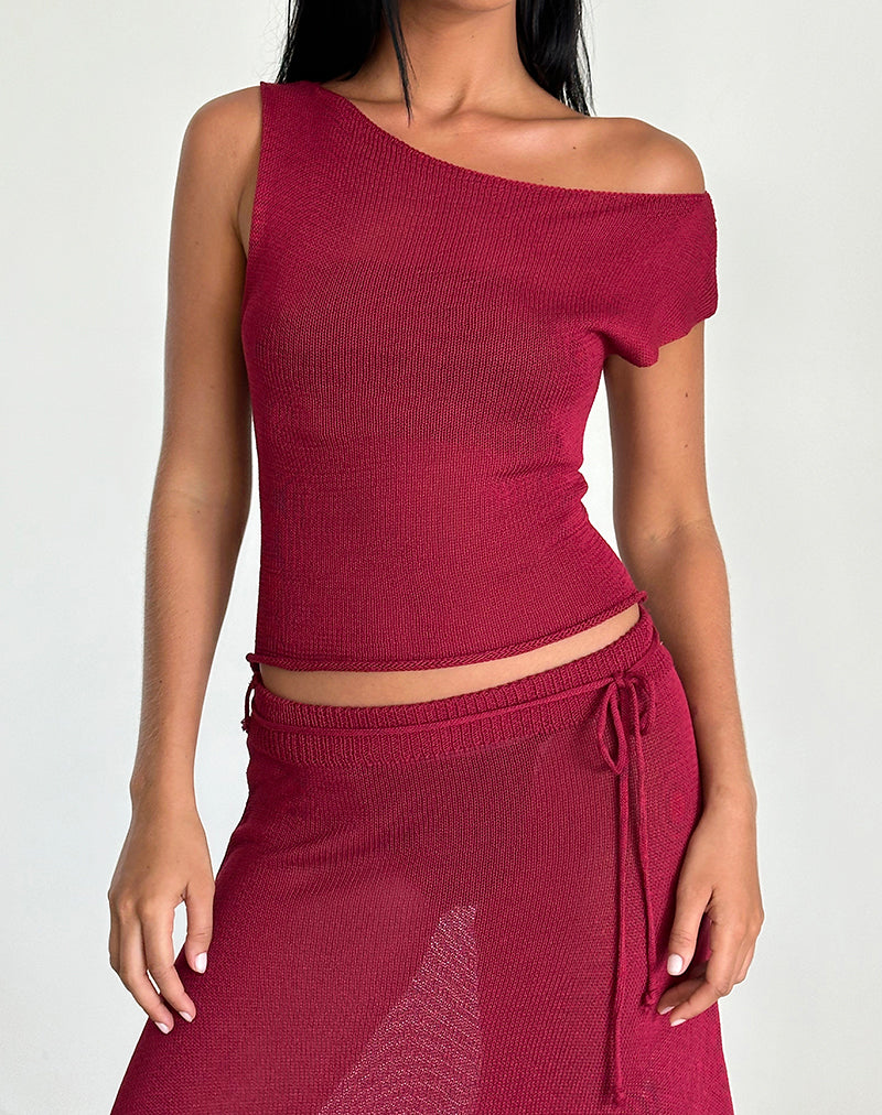 Imagen de Calypso Top de punto transparente Rojo
