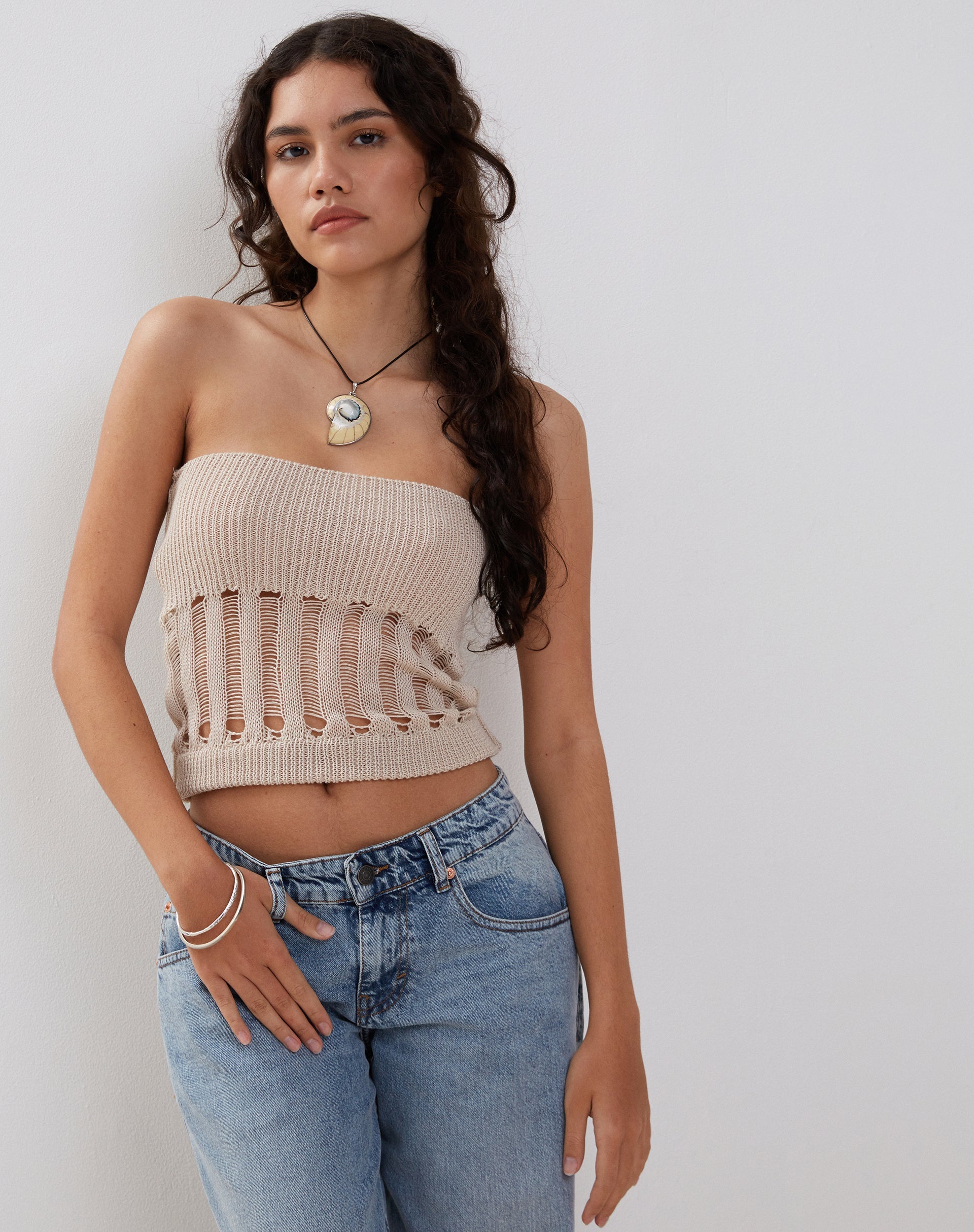 Imagen de Camille Tube Top de punto en Neutro