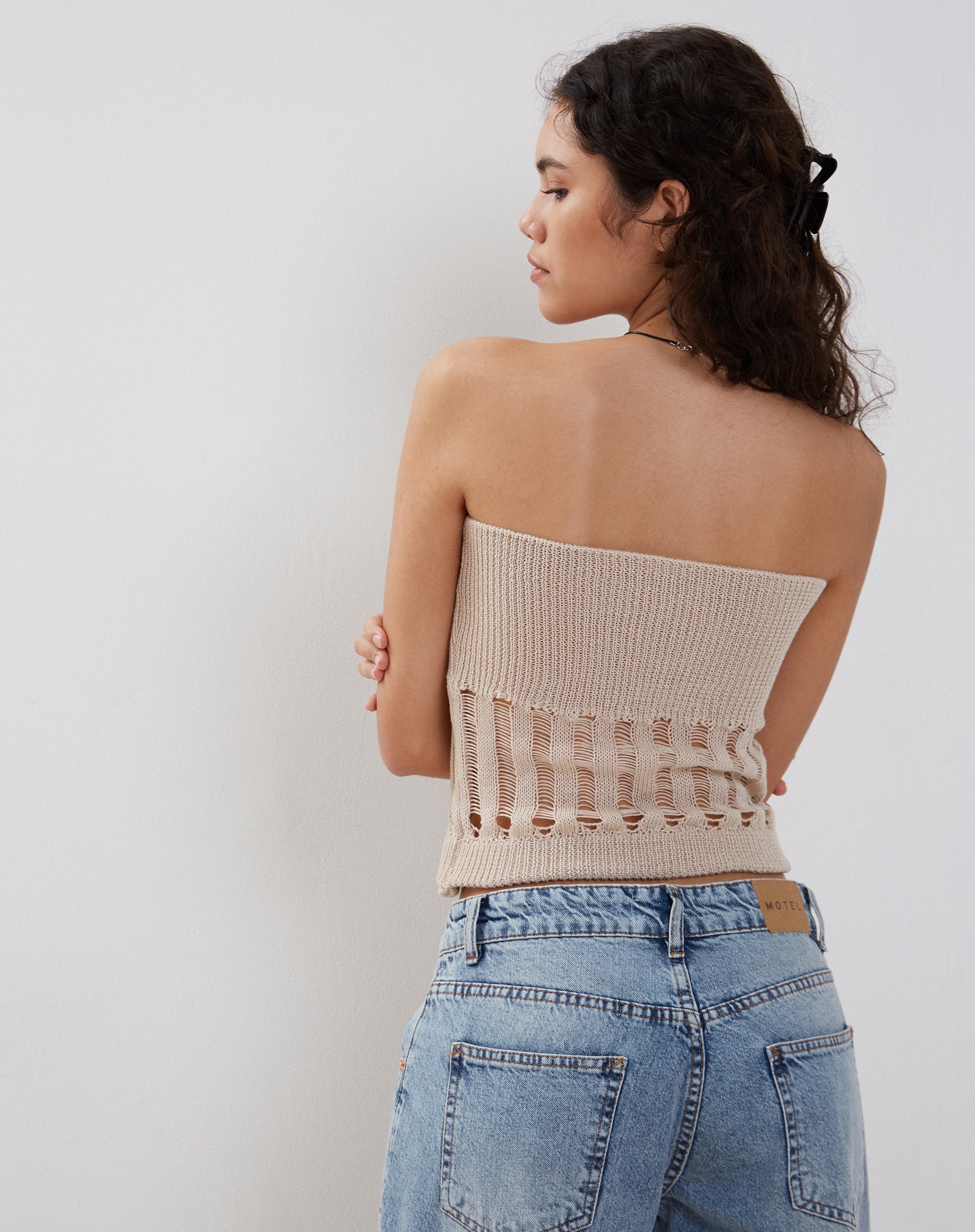 Imagen de Camille Tube Top de punto en Neutro