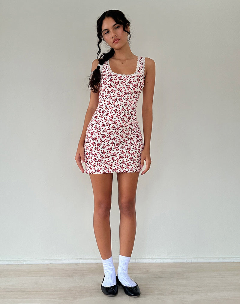 Imagen de Camina Vestido de Verano Fresa Blanco