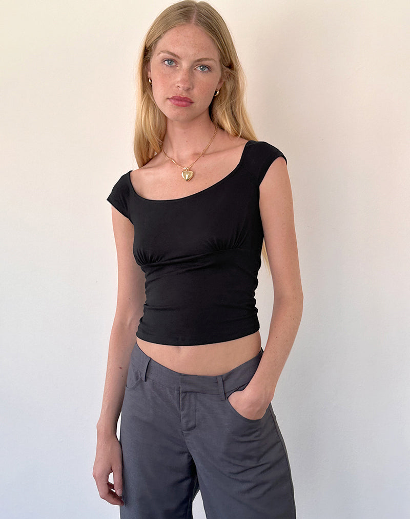 Imagen de Cania Corset Top en licra negro