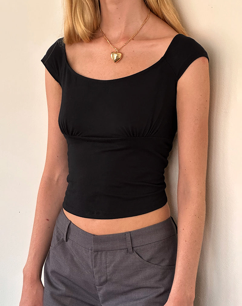Imagen de Cania Corset Top en licra negro
