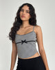 imagen de Canika Corset Top in Black and White Multi Check
