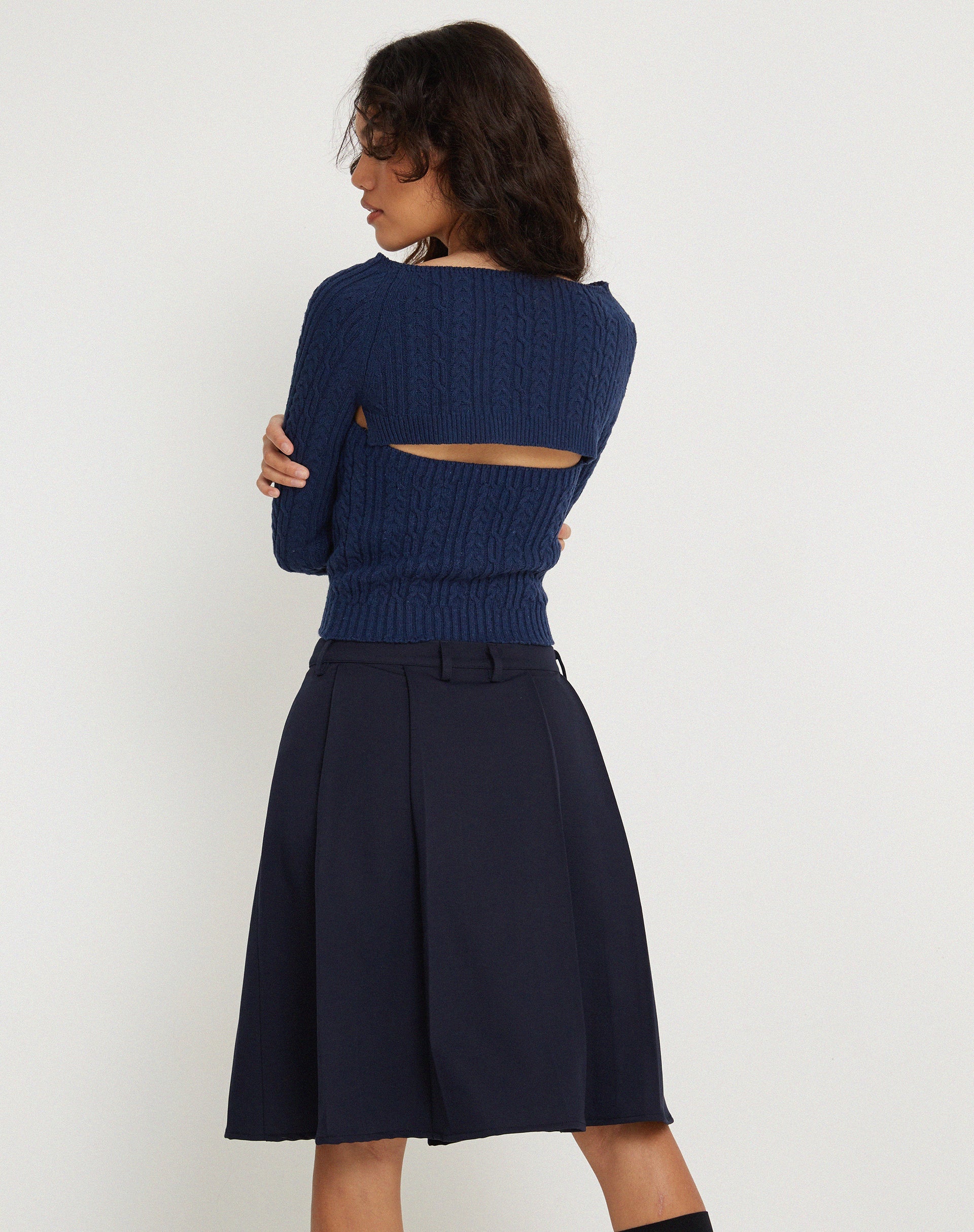 imagen de Canita Arinah Long Sleeve Co-Ord Top in Navy Blue