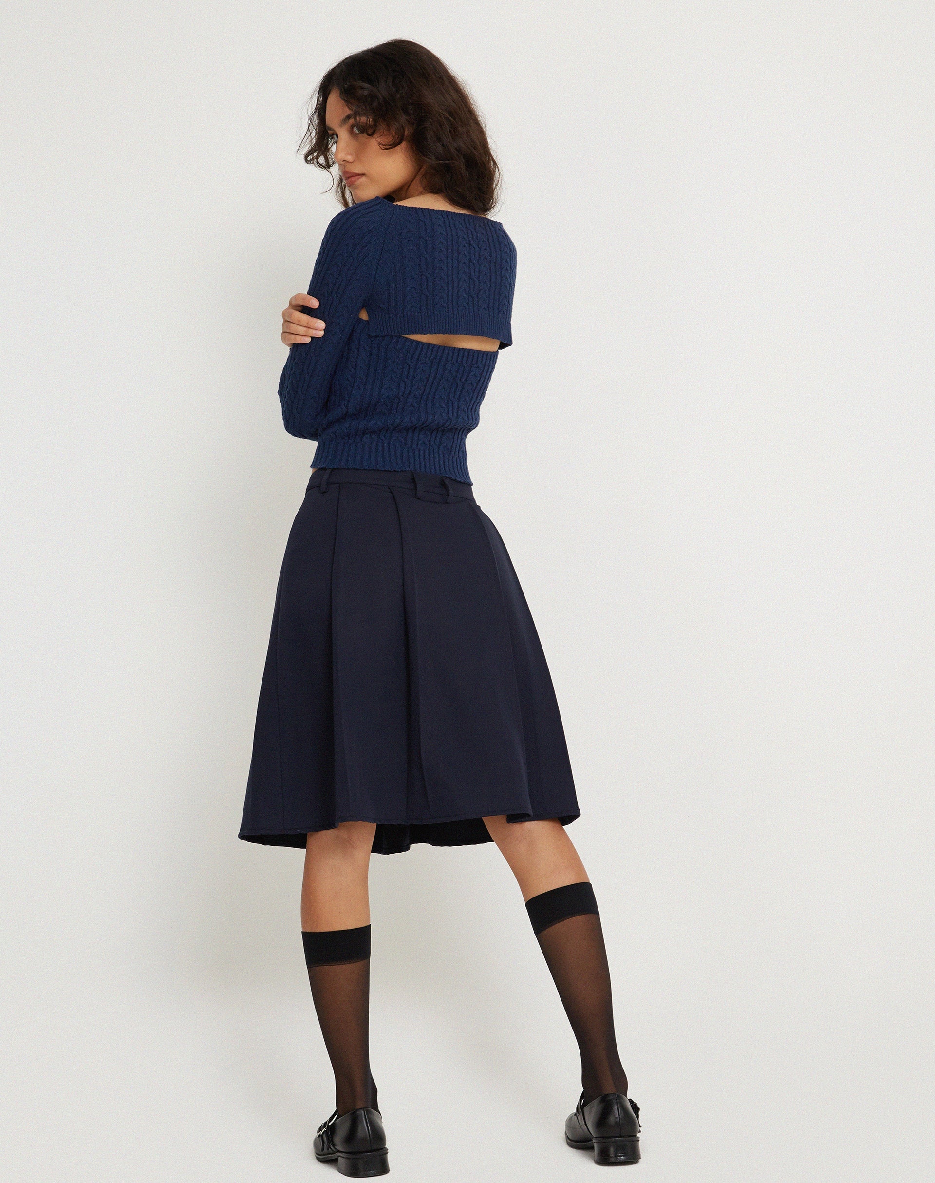 imagen de Canita Arinah Long Sleeve Co-Ord Top in Navy Blue