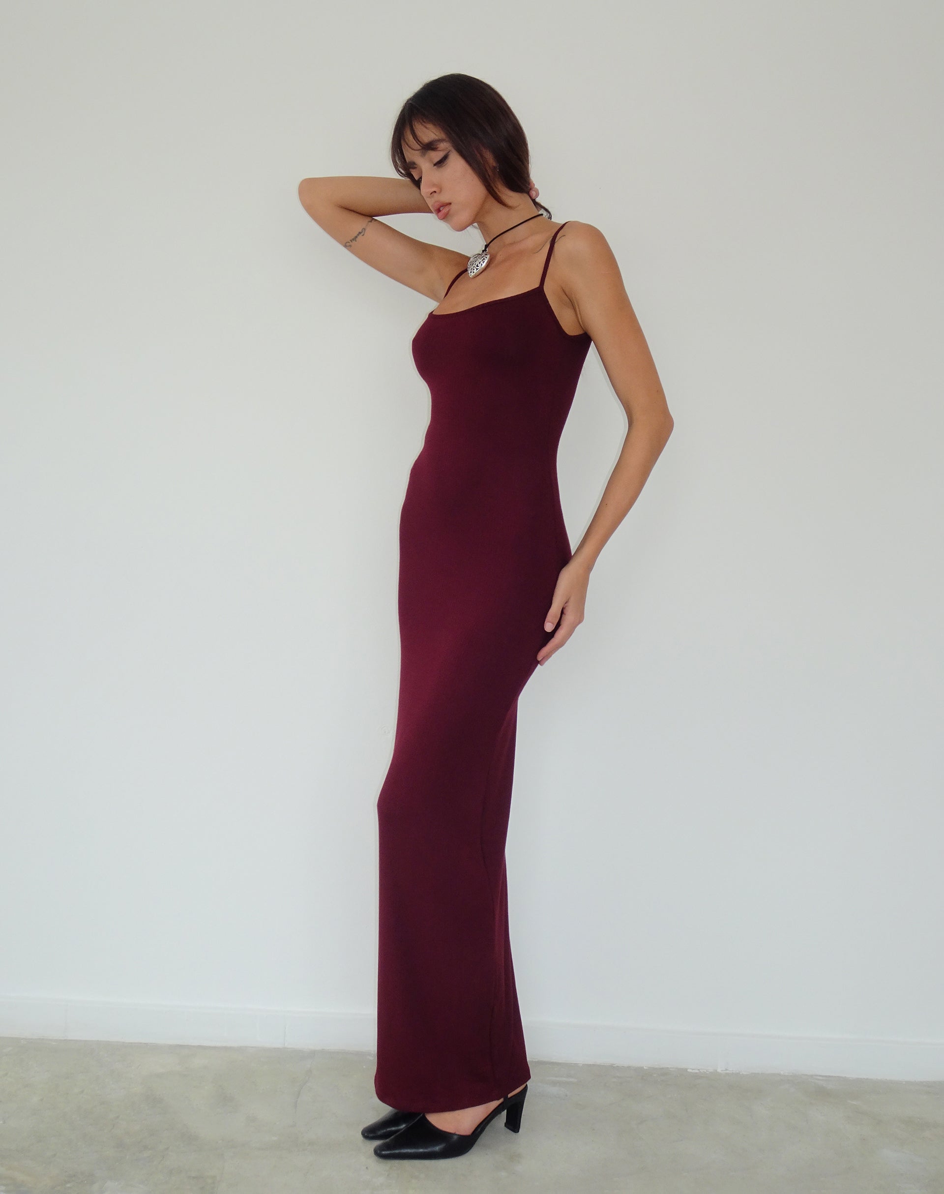 Imagen de Cantha Maxi Dress in Rib Burgundy
