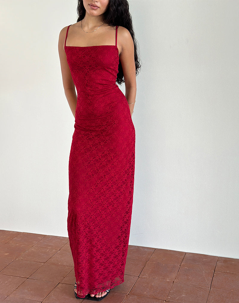 imagen de Cantha Maxi Dress in Mari Lace Red