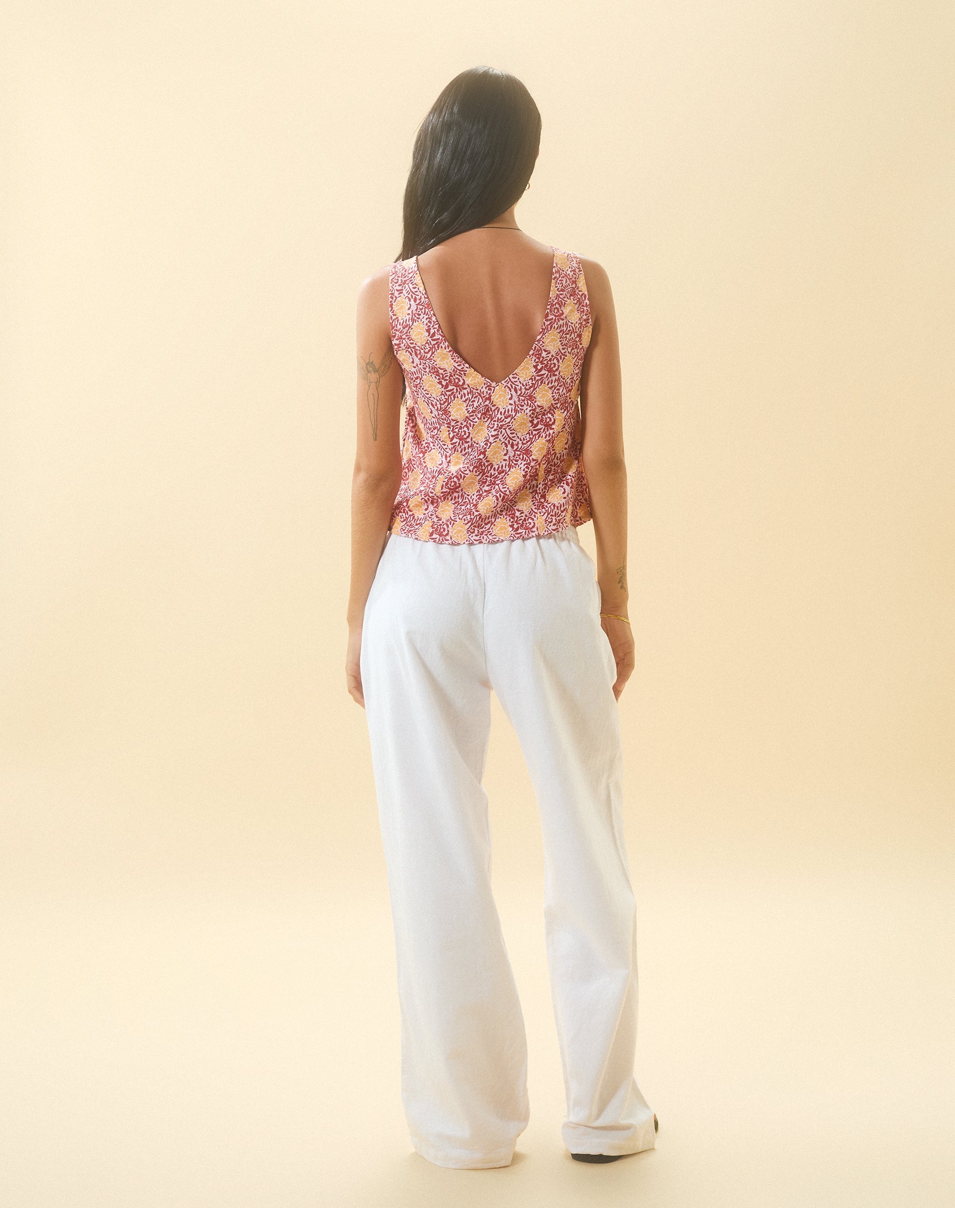 imagen de Wasic Wide Leg Linen Trouser in White