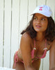 Image of Gorra blanca con bordado de cerezas rojas