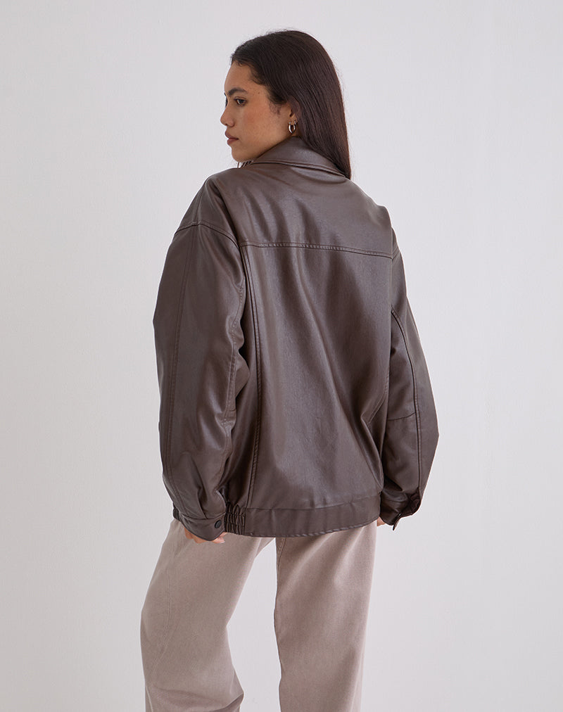 Imagen de la chaqueta Cavita en PU Chocolate amargo