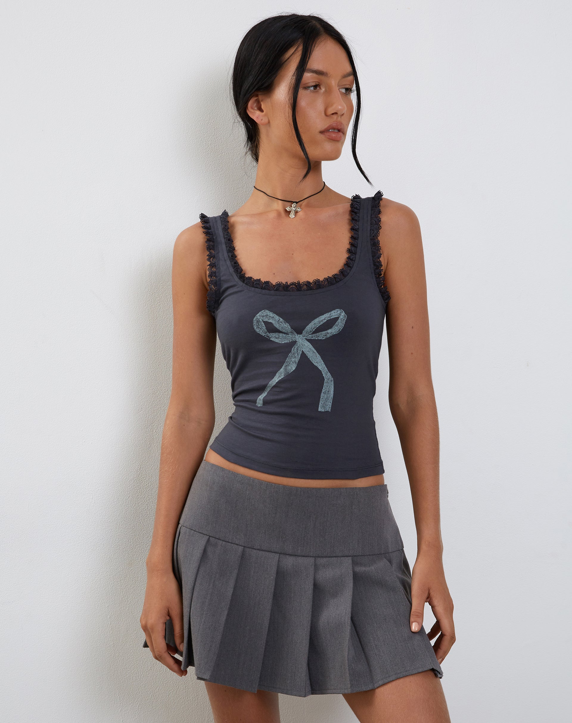 Imagen de Carillo Chaleco de encaje con estampado de lazos Ocean Storm