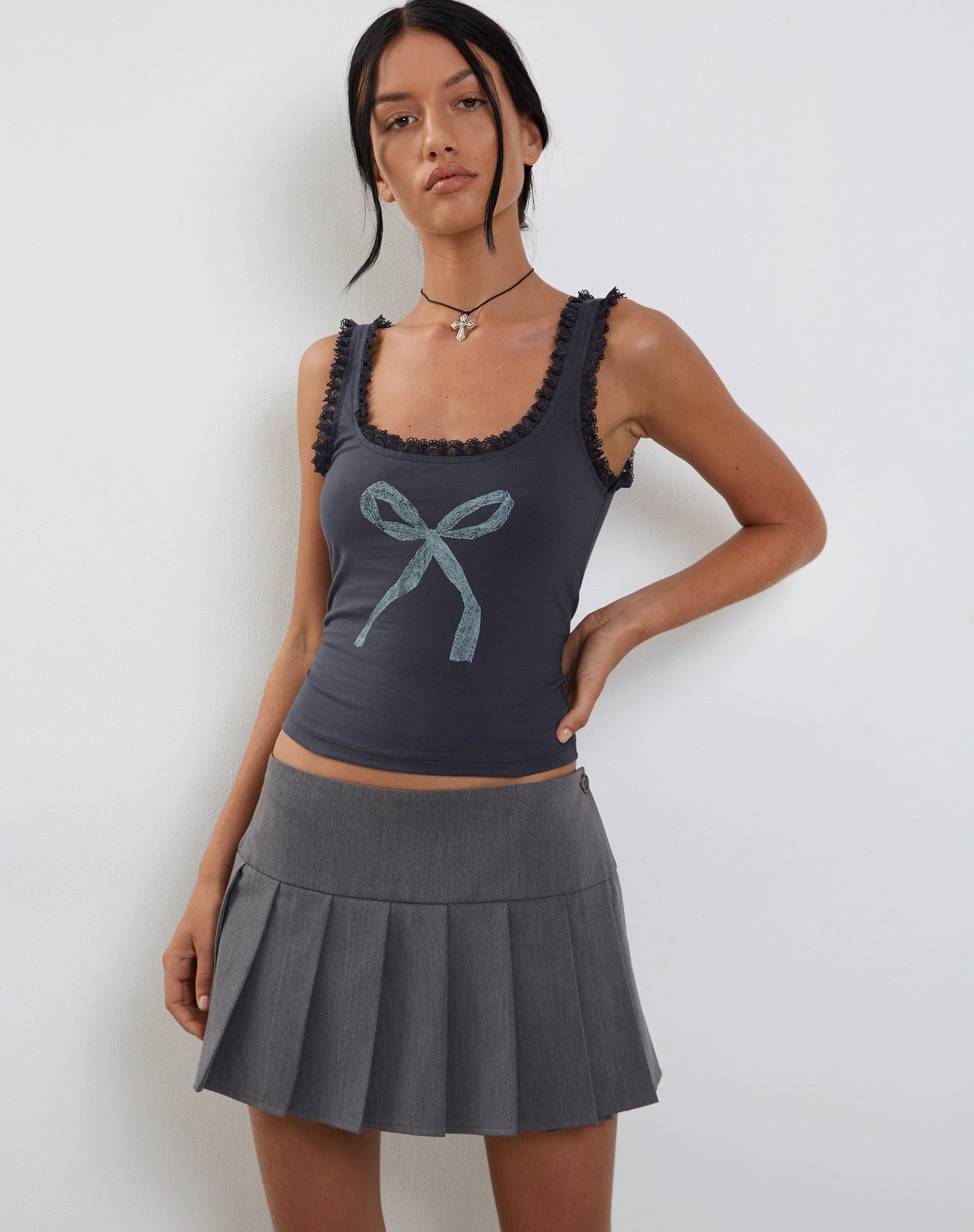 Imagen de Carillo Chaleco de encaje con estampado de lazos Ocean Storm